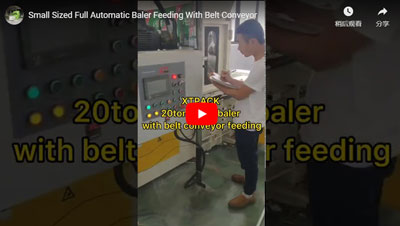 Small Sized Full Automatic Baler Feeding With Belt Conveyor