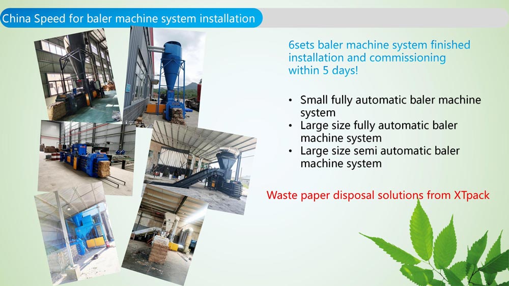 China Speed for baler machine system installation